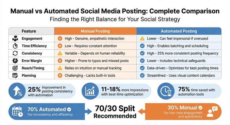 Manual vs Automated Social Media Posting: Complete Comparison Guide