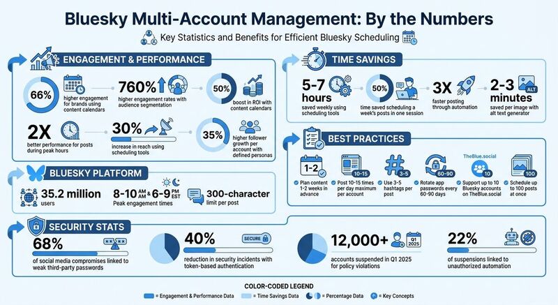 Bluesky Multi-Account Management: Key Statistics and Time Savings