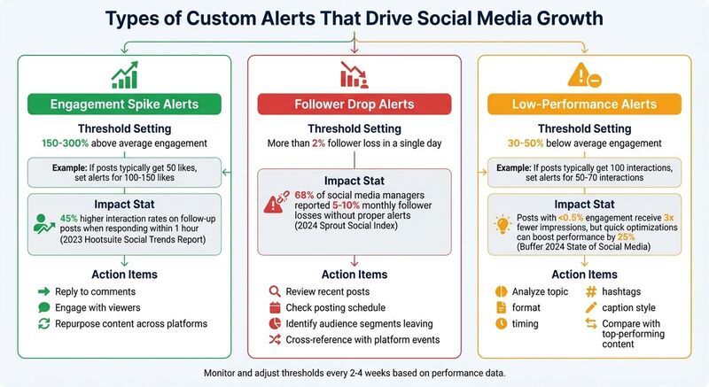 Social Media Alert Types and Performance Thresholds Guide
